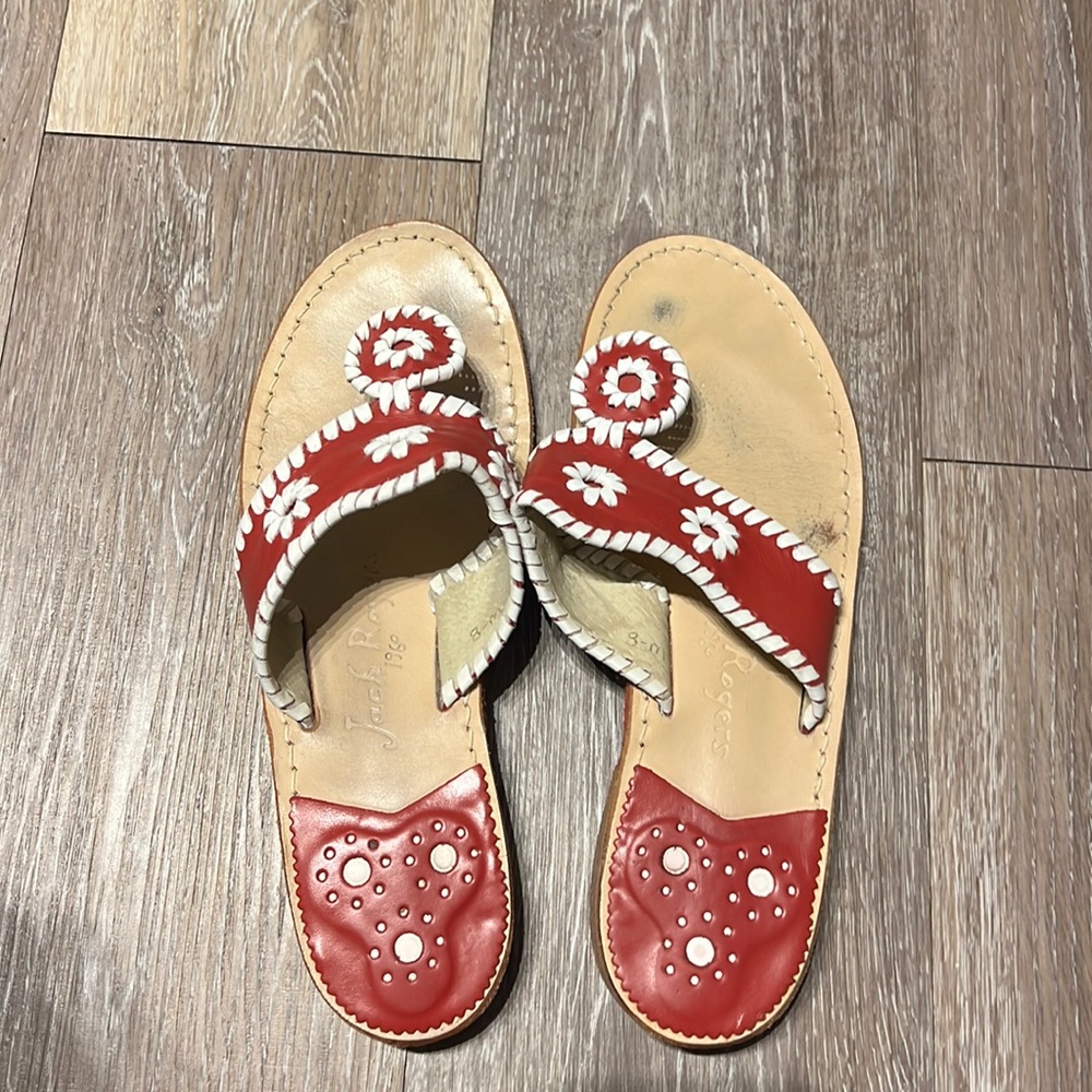 Jack rogers sandals red white